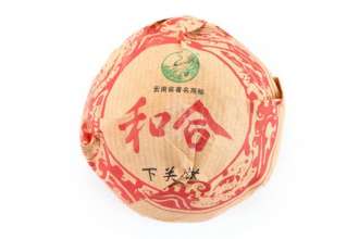 Pressed Raw Pu-erh Tea - Sheng puer 2006 "Harmony" brand "Pine and Crane" factory "Xiaguan" nest 125 g, 