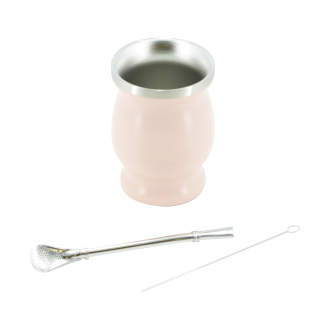 Калебас для мате с бомбильей и щеткой для чистки "Коралловый румянец" 300 мл. Price: ₽2,320 rub.