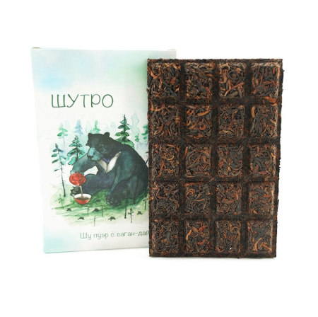 Pressed Rip Pu-erh Tea - Shu pu-erh with sagan-daila "Shutro" from the "Tea Line" brand, 70 g, 