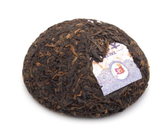 Pressed Rip Pu-erh Tea - Shu Puer 2019 "V93" brand "Dai" plant "Menghai" 100 g, 